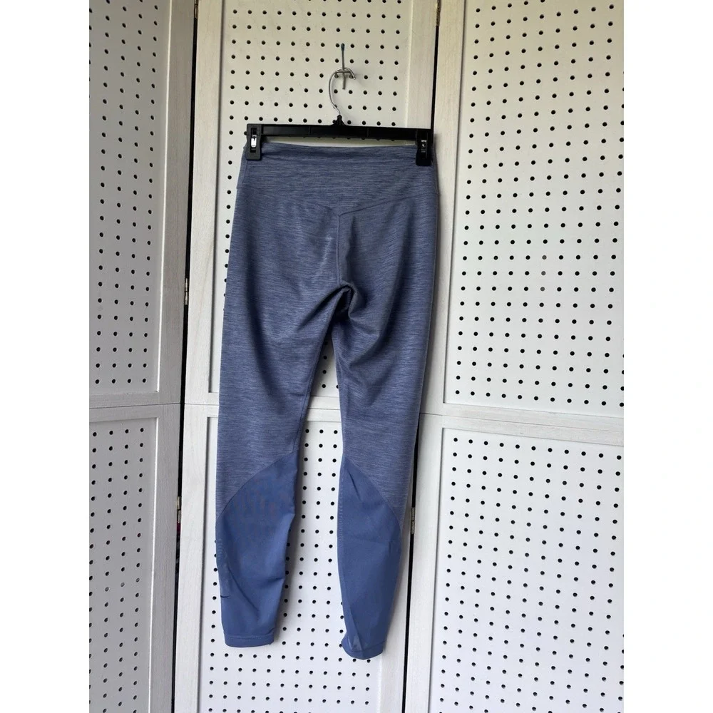 Nike Dri Fit Women's Small Leggings Blue Running‎ Active Mesh Panels